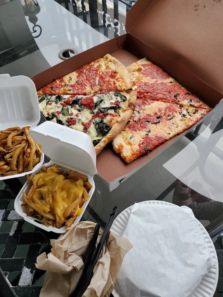 Cheese Fries Cheese Pizza Spinach Pizza